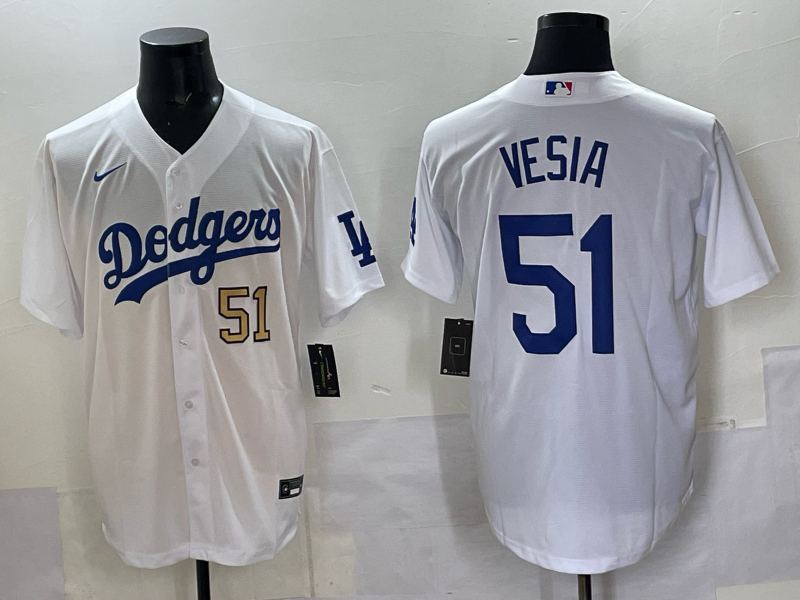 Men Los Angeles Dodgers 51 Vesia white Nike 2025 MLB jersey 005